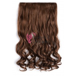 Extensie de par cu 5 Clips On delux dubla ondulata de 50 cm, Castaniu Mediu Cod 888 12